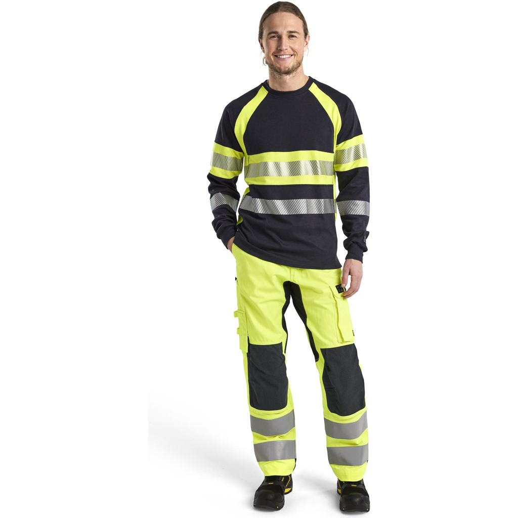 Blaklader Multinorm Stretch Work Trousers, Yellow/Navy Blue (5)