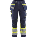 Blaklader High Vis Stretch Work Trousers, Navy/Yellow