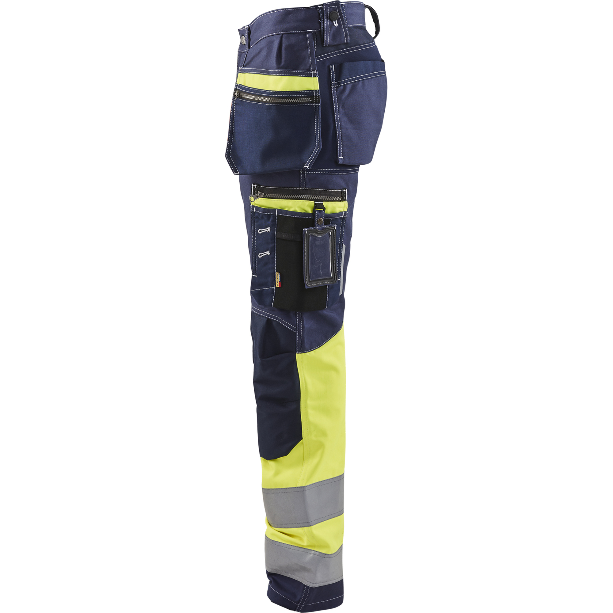 Blaklader High Vis Stretch Work Trousers, Navy/Yellow (3)