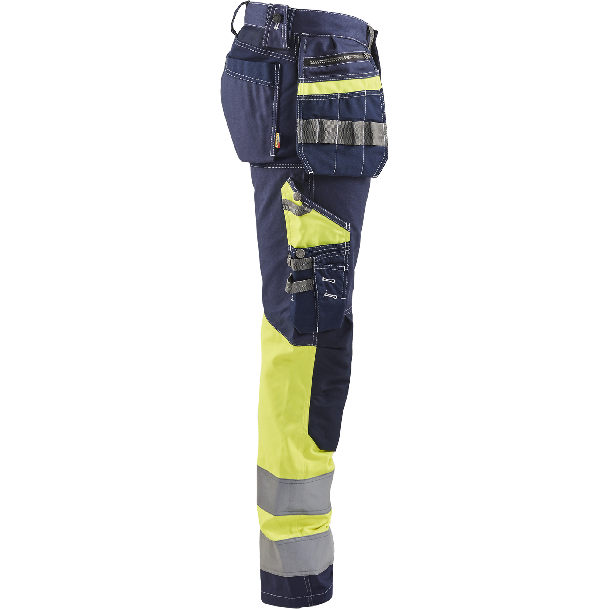 Blaklader High Vis Stretch Work Trousers, Navy/Yellow (2)