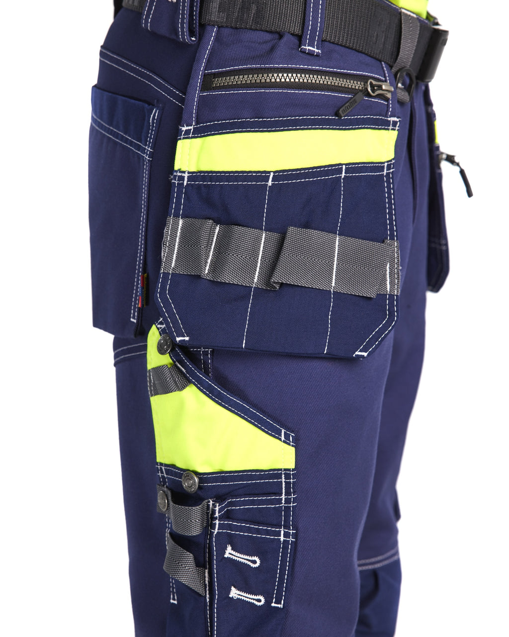 Blaklader High Vis Stretch Work Trousers, Navy/Yellow (6)