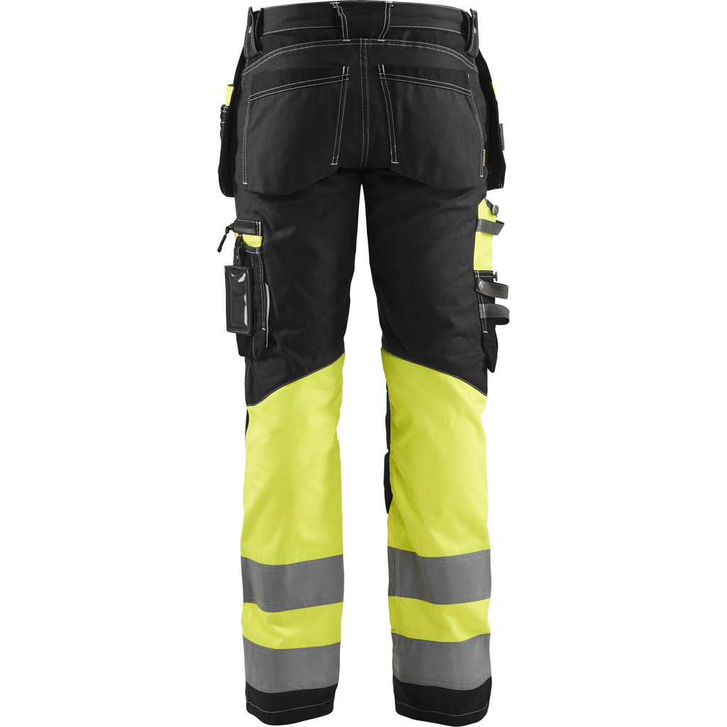 Blaklader High Vis Stretch Work Trousers, Black/Yellow (4)