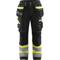 Blaklader High Vis Stretch Work Trousers, Black/Yellow