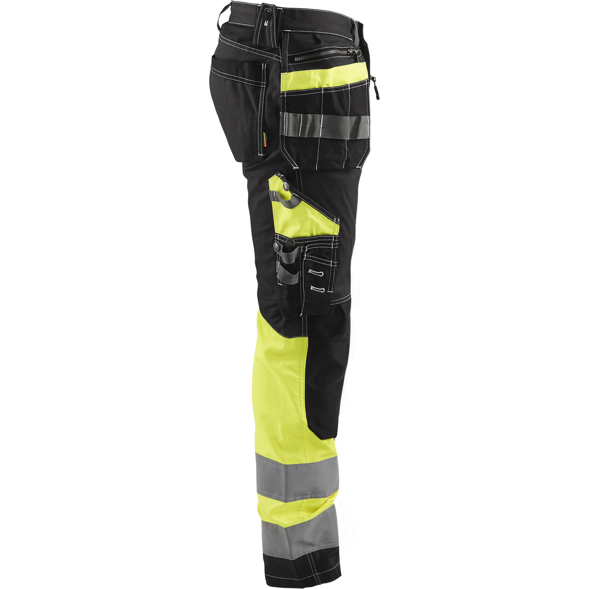 Blaklader High Vis Stretch Work Trousers, Black/Yellow (2)