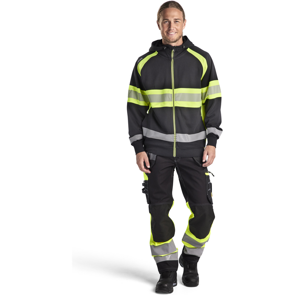 Blaklader High Vis Stretch Work Trousers, Black/Yellow (5)