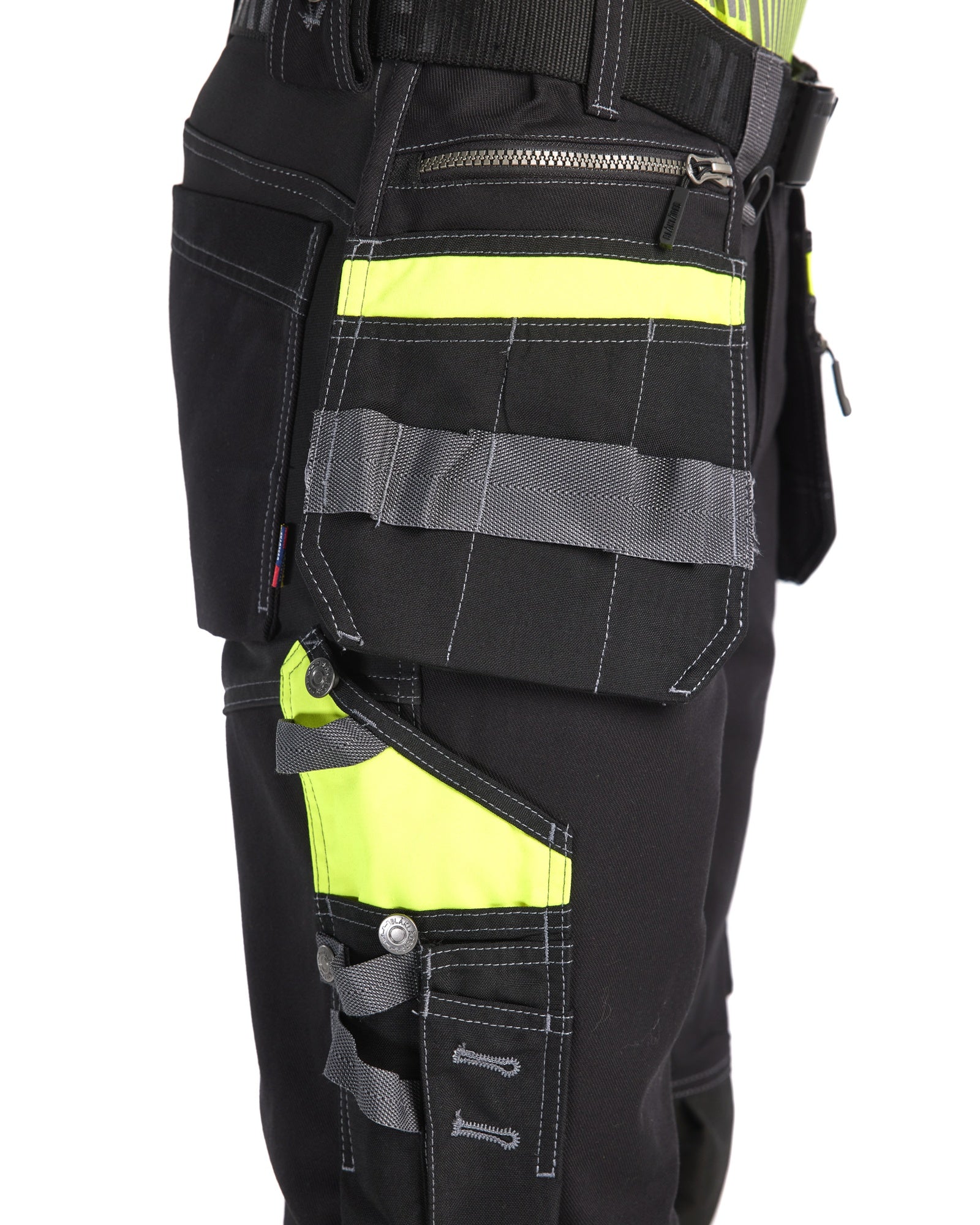 Blaklader High Vis Stretch Work Trousers, Black/Yellow (6)