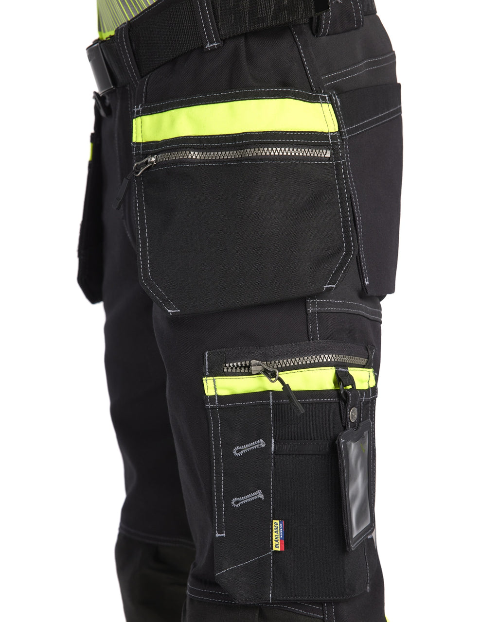Blaklader High Vis Stretch Work Trousers, Black/Yellow (7)