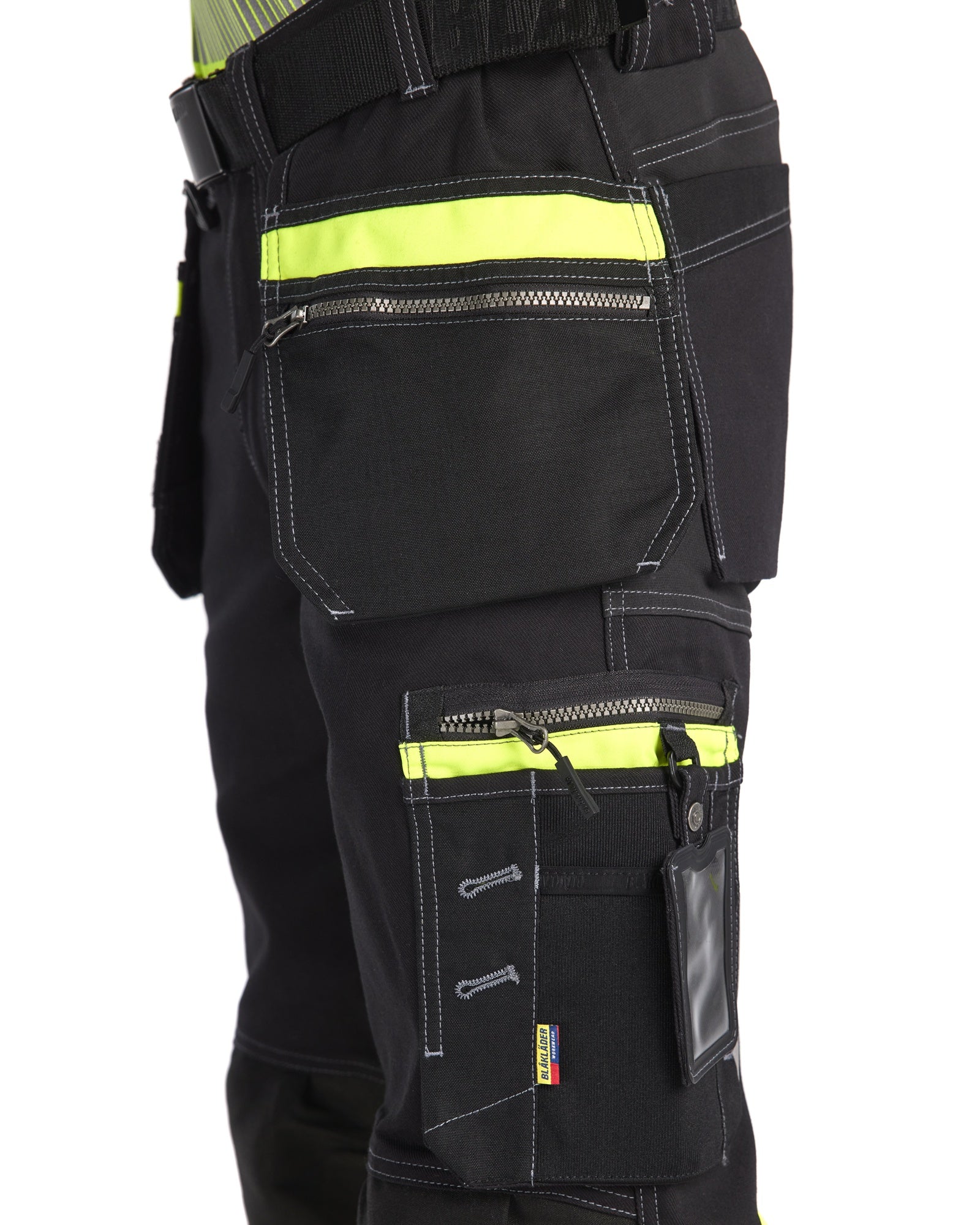 Blaklader High Vis Stretch Work Trousers, Black/Yellow (7)