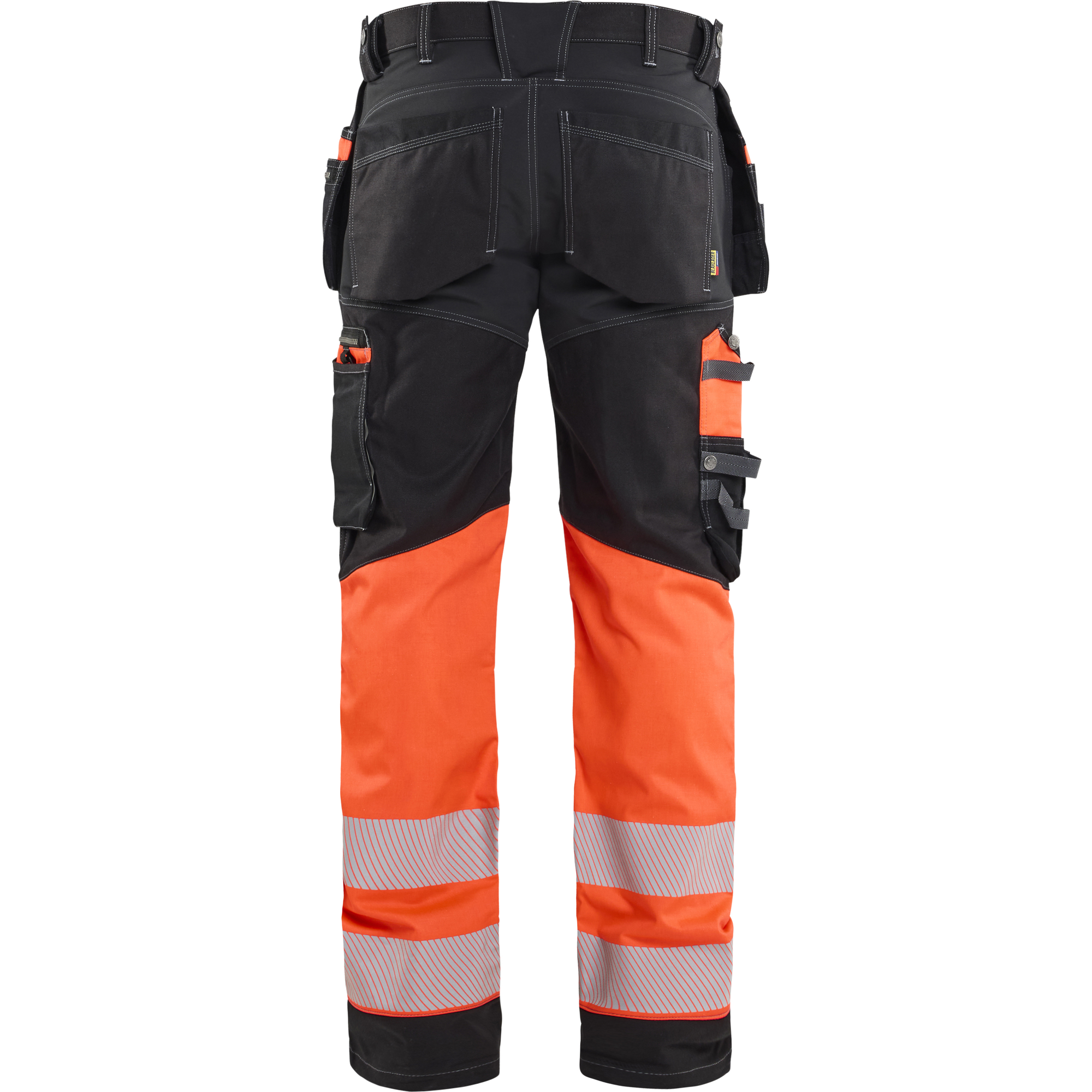 Blaklader High Vis Stretch Work Trousers, Black/High Vis Red (4)