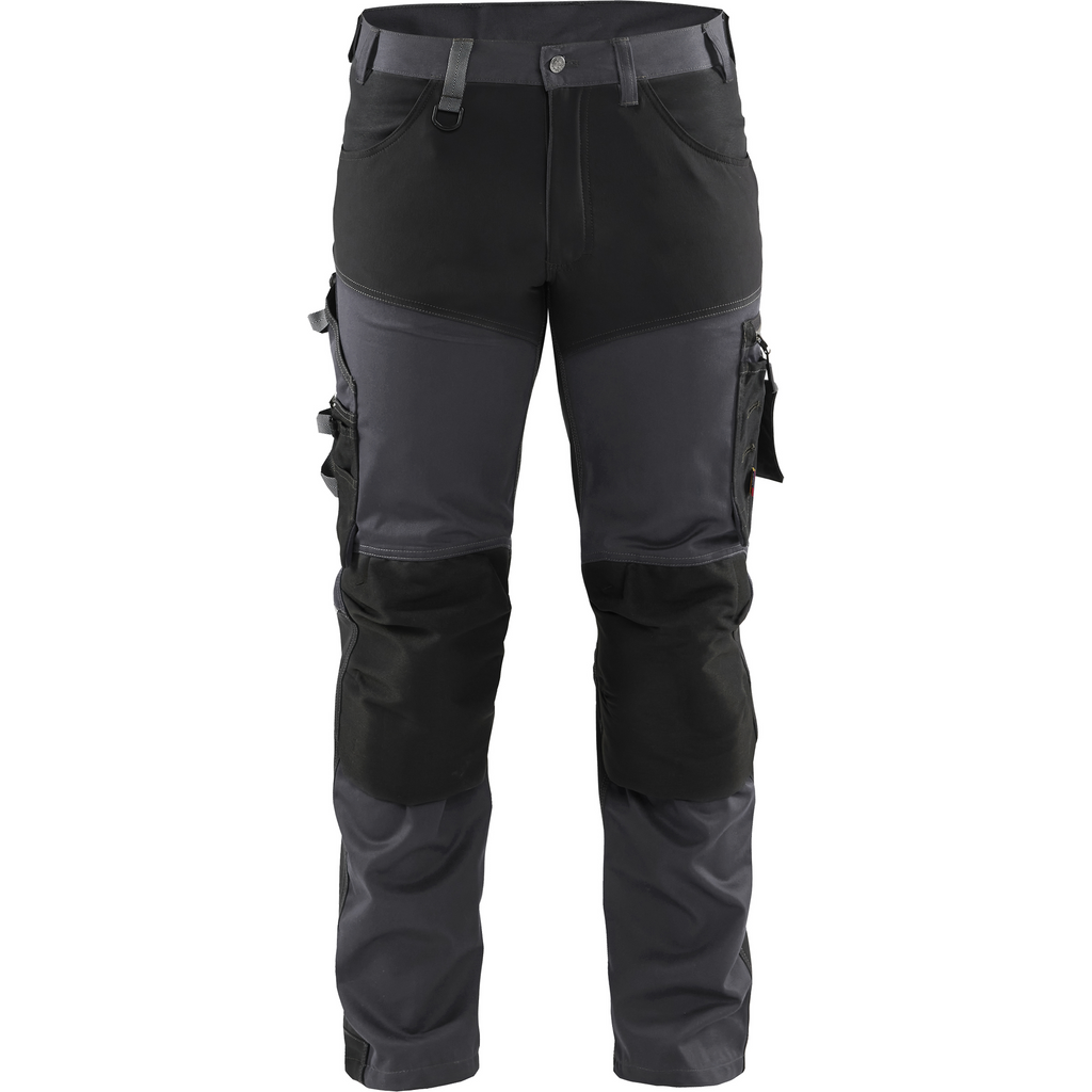 Blaklader Stretch Craftsman Work Trousers, Medium Grey/Black