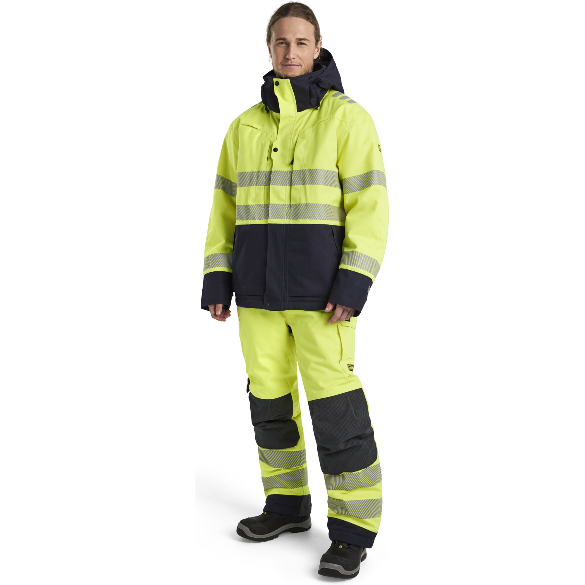 Blaklader Multinorm Winter Bib and Brace, Yellow/Navy (5)