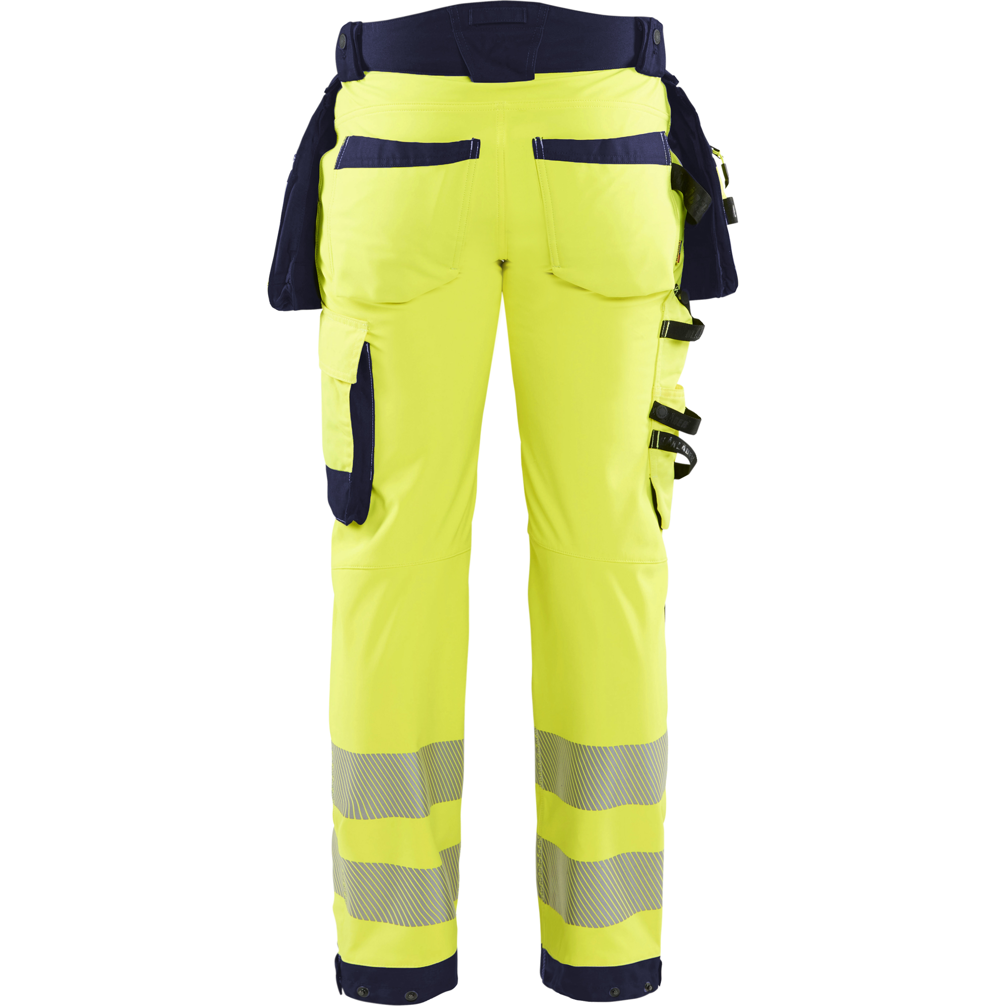 Blaklader High Vis Softshell Work Trousers, Yellow/Navy Blue (4)