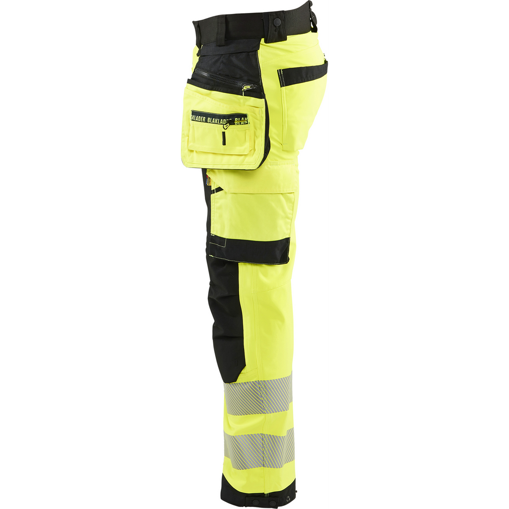 Blaklader High Vis Softshell Work Trousers, Yellow/Black (3)