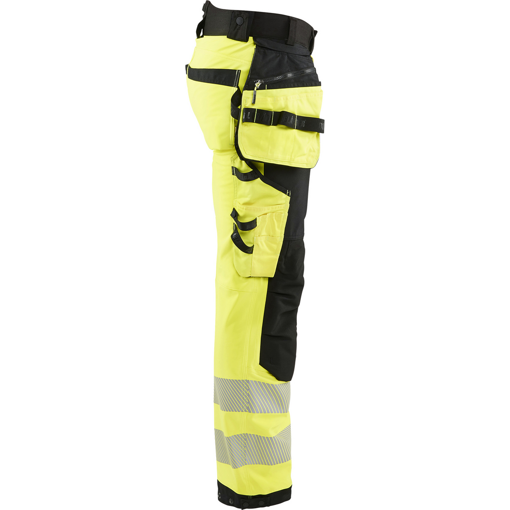 Blaklader High Vis Softshell Work Trousers, Yellow/Black (2)
