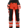 Blaklader High Vis Softshell Work Trousers, Red/Black