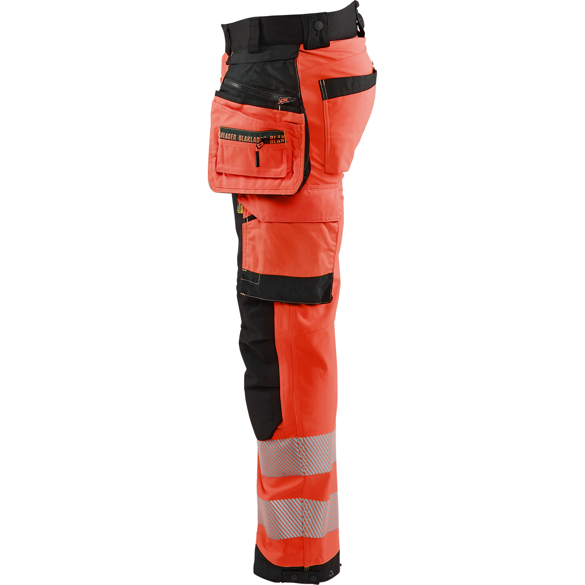 Blaklader High Vis Softshell Work Trousers, Red/Black (2)