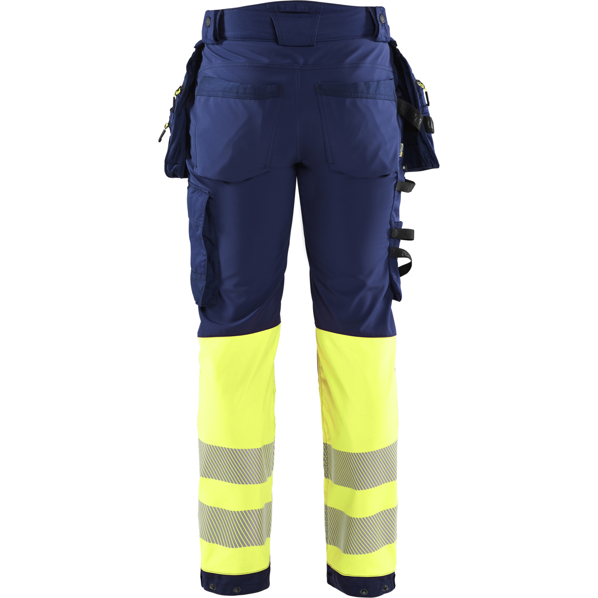 Blaklader High Vis Softshell Work Trousers, Navy/ Yellow (4)