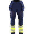 Blaklader High Vis Softshell Work Trousers, Navy/ Yellow