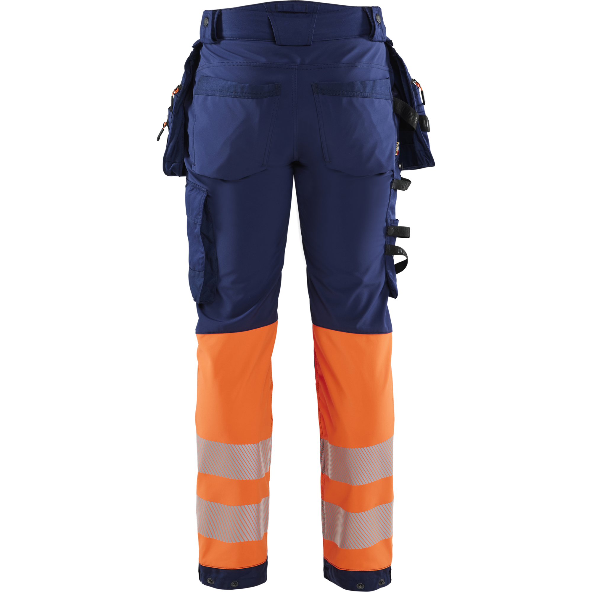 Blaklader High Vis Softshell Work Trousers, Navy/Orange (4)