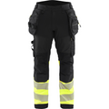 Blaklader High Vis Softshell Work Trousers, Black/Yellow