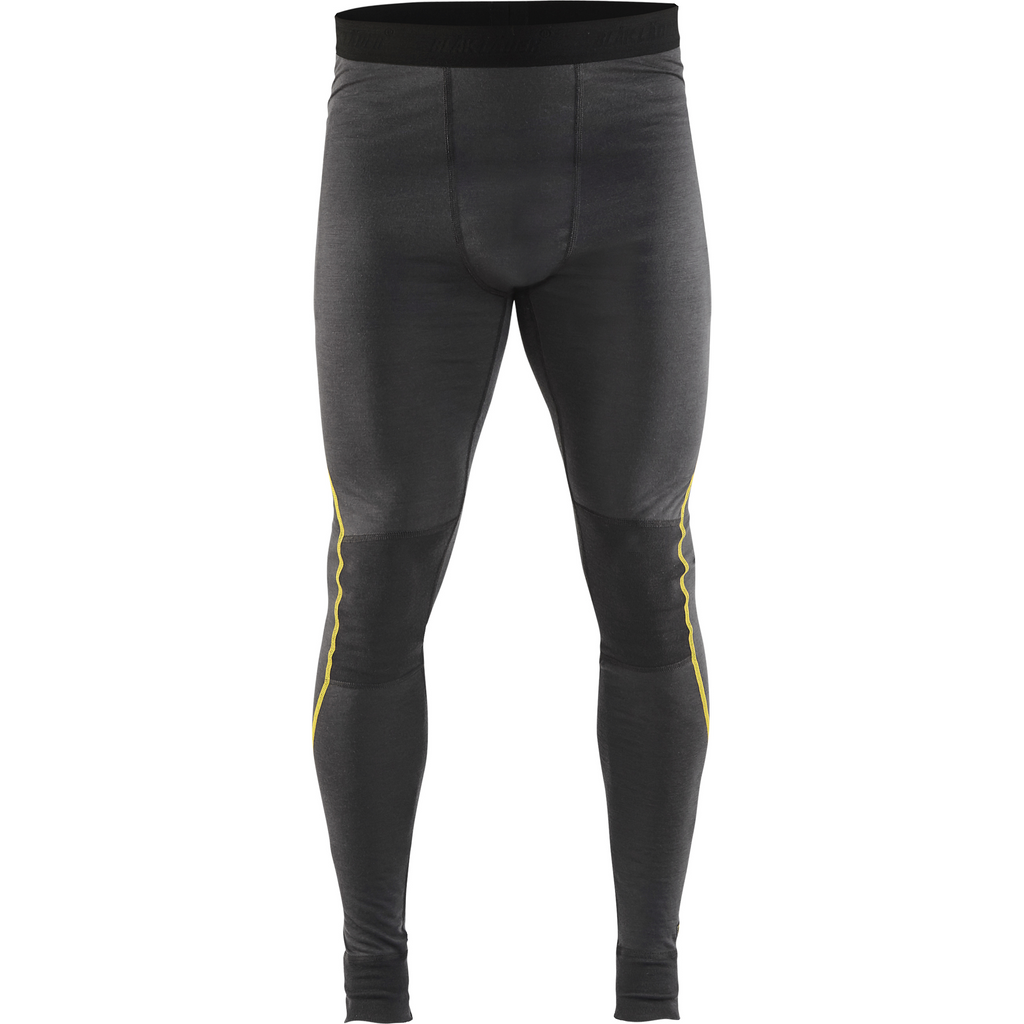 Blaklader XLIGHT Merino Wool Long Johns, Dark Grey/Yellow