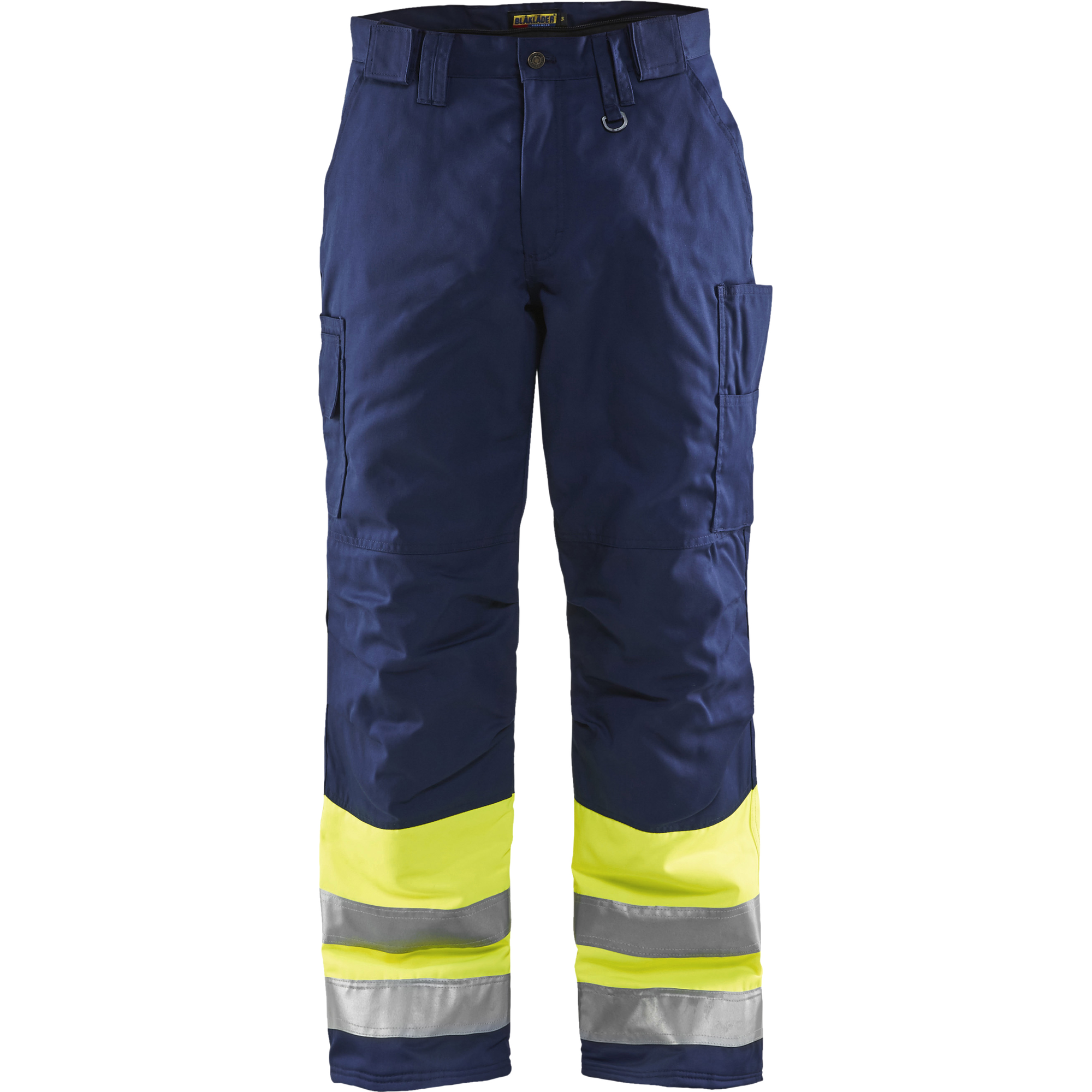 Blaklader High Vis Work Trousers, Yellow/Navy Blue