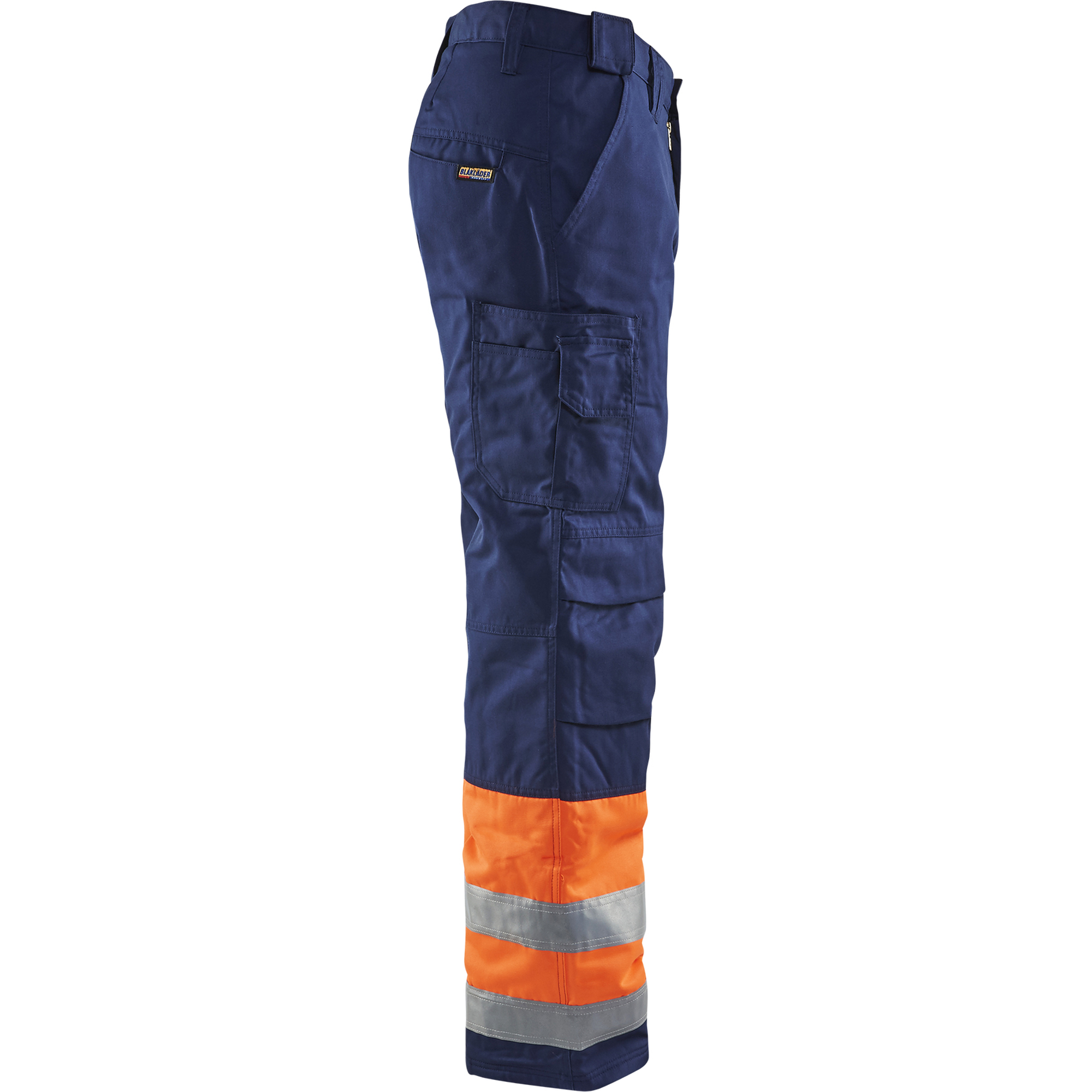 Blaklader High Vis Work Trousers, Orange/Navy Blue (2)