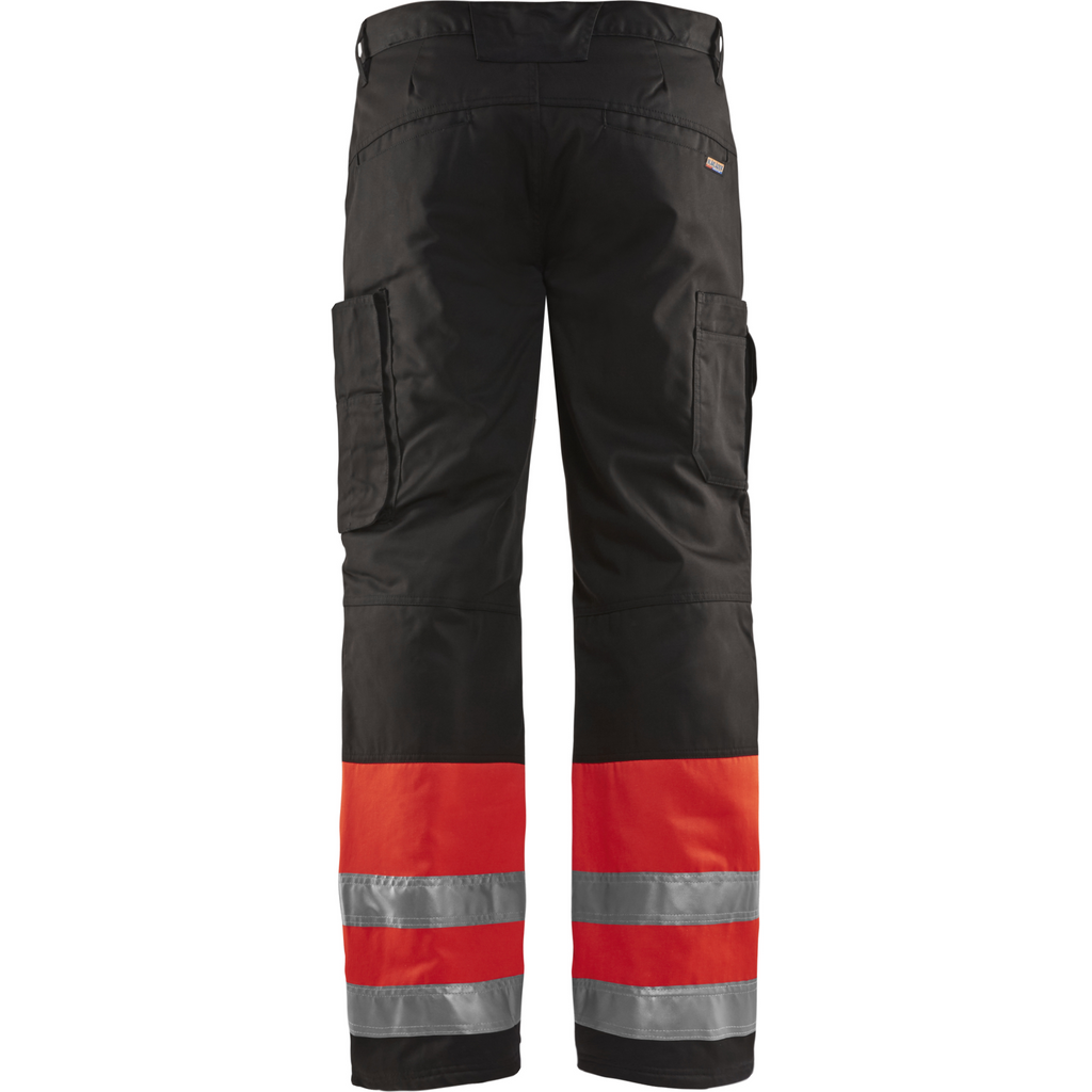 Blaklader High Vis Work Trousers, Red/Black (3)