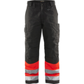 Blaklader High Vis Work Trousers, Red/Black