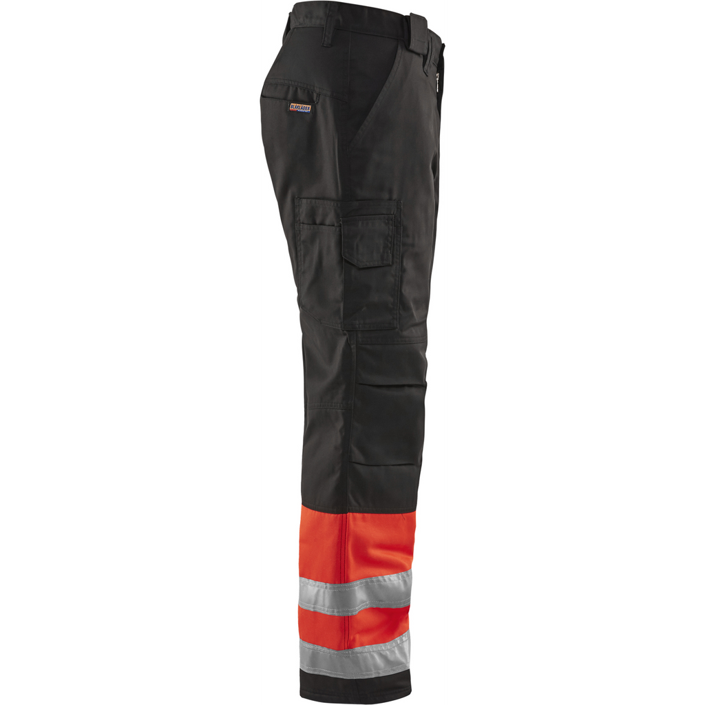 Blaklader High Vis Work Trousers, Red/Black (2)