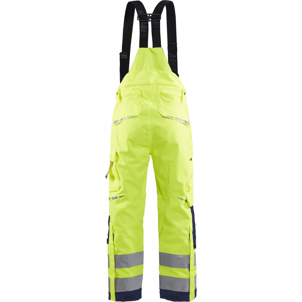 Blaklader High Vis Shell Work Trousers, Yellow/Navy (4)