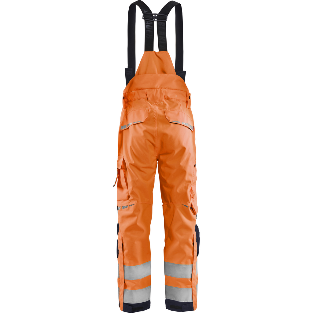 Blaklader High Vis Shell Work Trousers, Orange/Navy Blue (4)