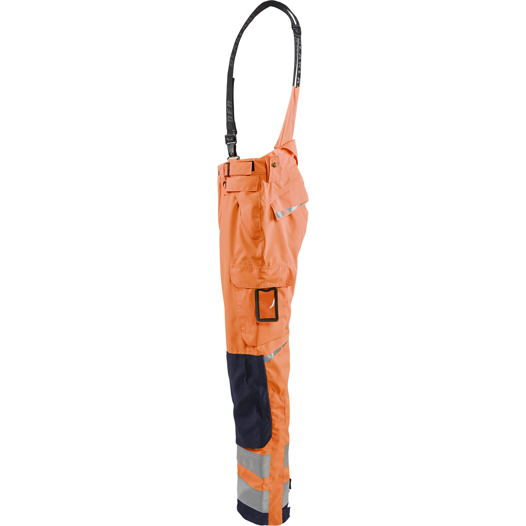 Blaklader High Vis Shell Work Trousers, Orange/Navy Blue (3)