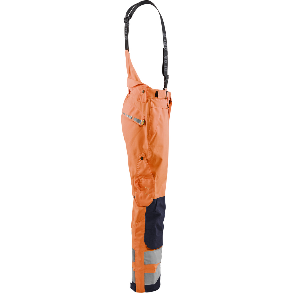 Blaklader High Vis Shell Work Trousers, Orange/Navy Blue (2)