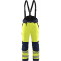 Blaklader High Vis Winter Trousers, Yellow/Navy Blue