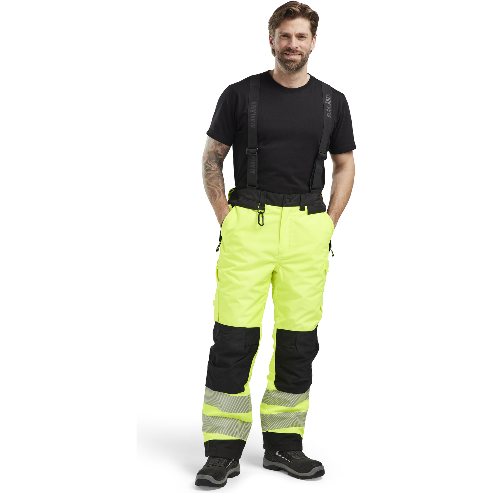 Blaklader High Vis Winter Trousers, Yellow/Black (5)