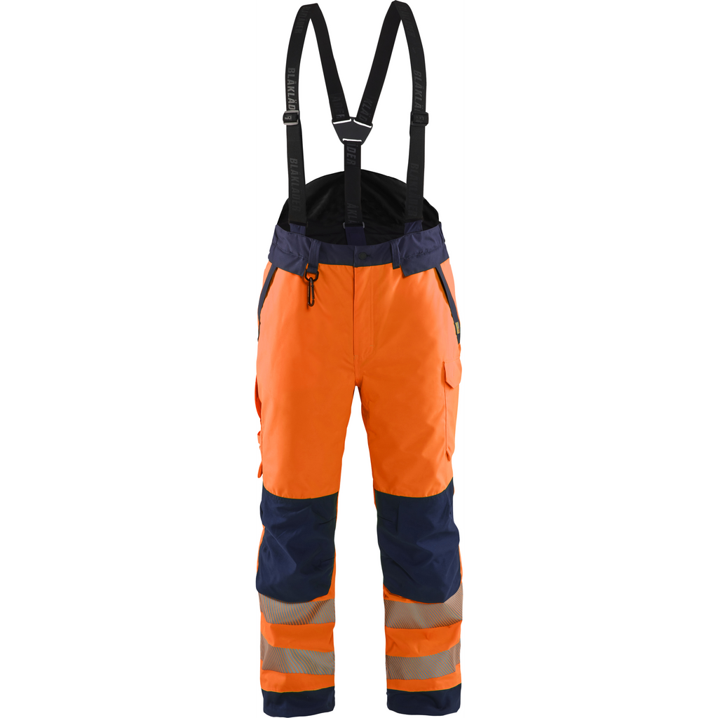 Blaklader High Vis Winter Trousers, Orange/Navy