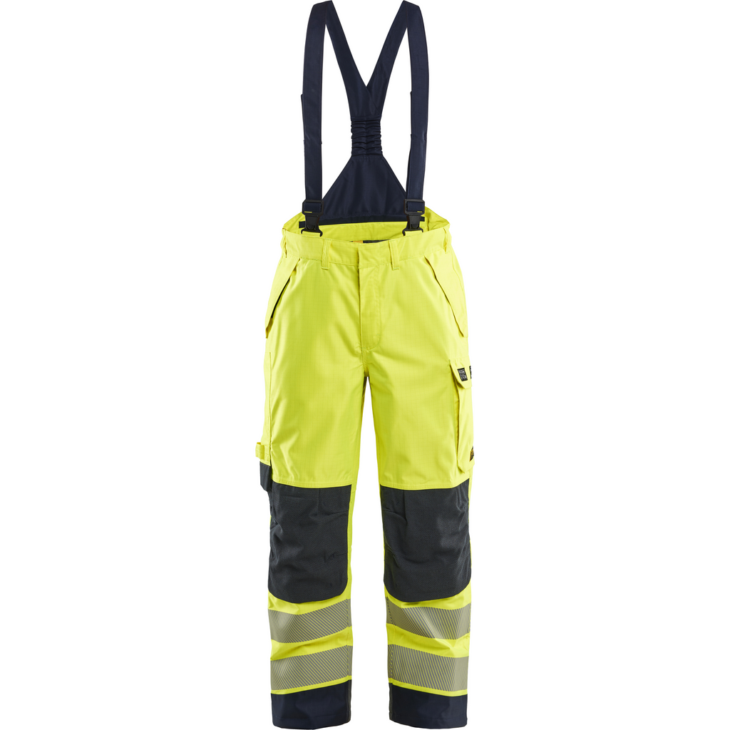 Blaklader Multinorm Shell Work Trousers, Yellow/Navy Blue