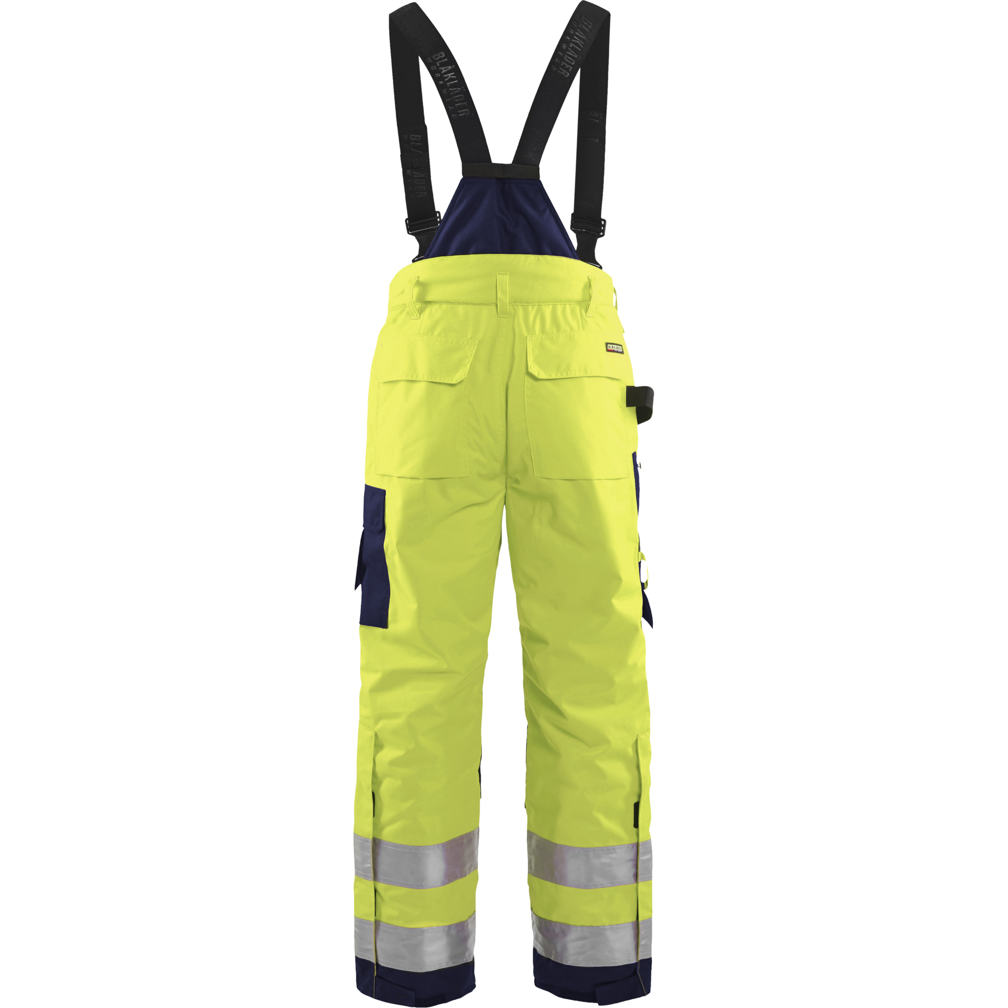 Blaklader High Vis Winter Bib and Brace, Yellow/Navy (4)