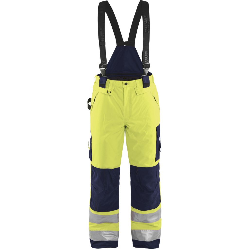 Blaklader High Vis Winter Bib and Brace, Yellow/Navy