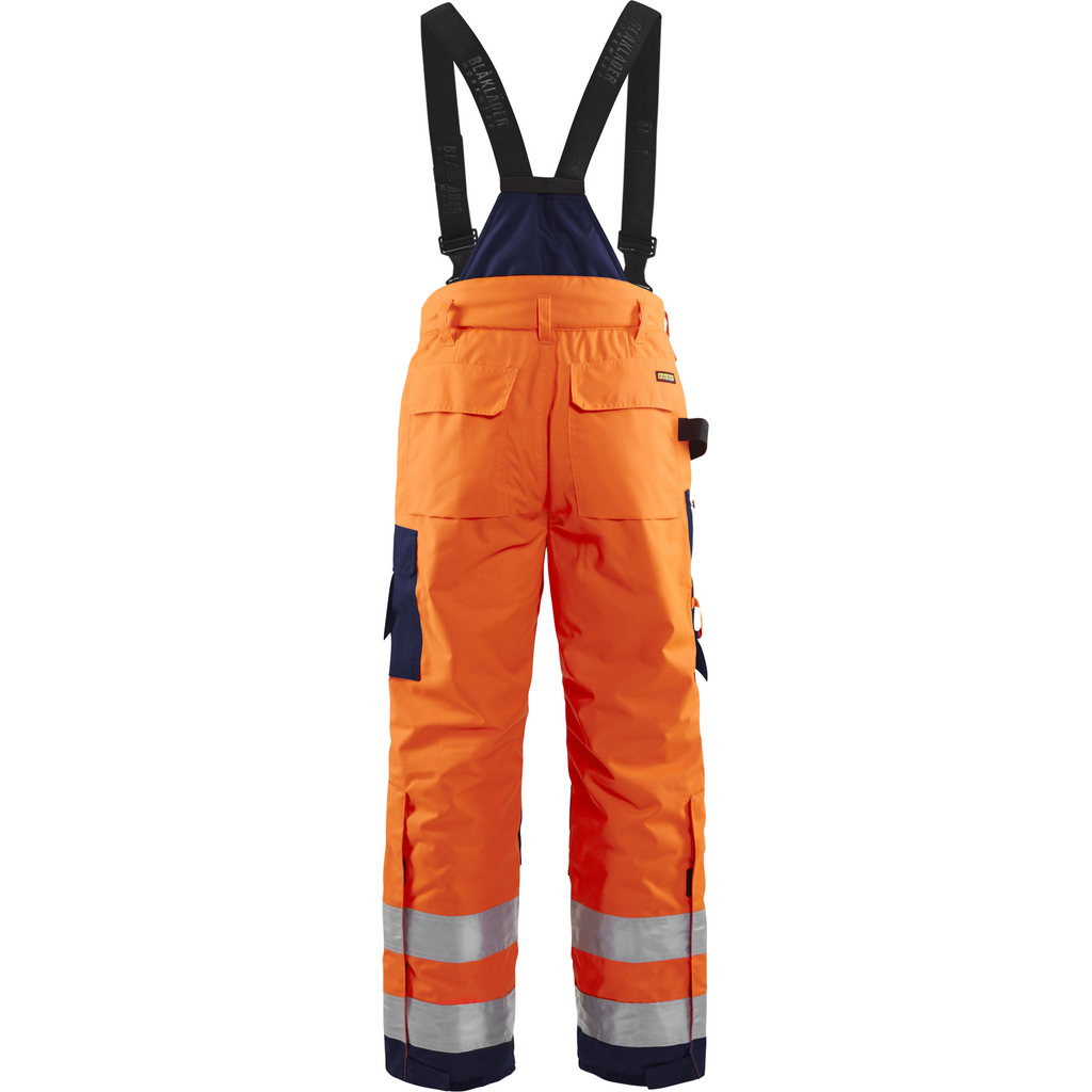 Blaklader High Vis Winter Bib and Brace, Orange/Navy Blue (4)