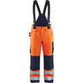 Blaklader High Vis Winter Bib and Brace, Orange/Navy Blue