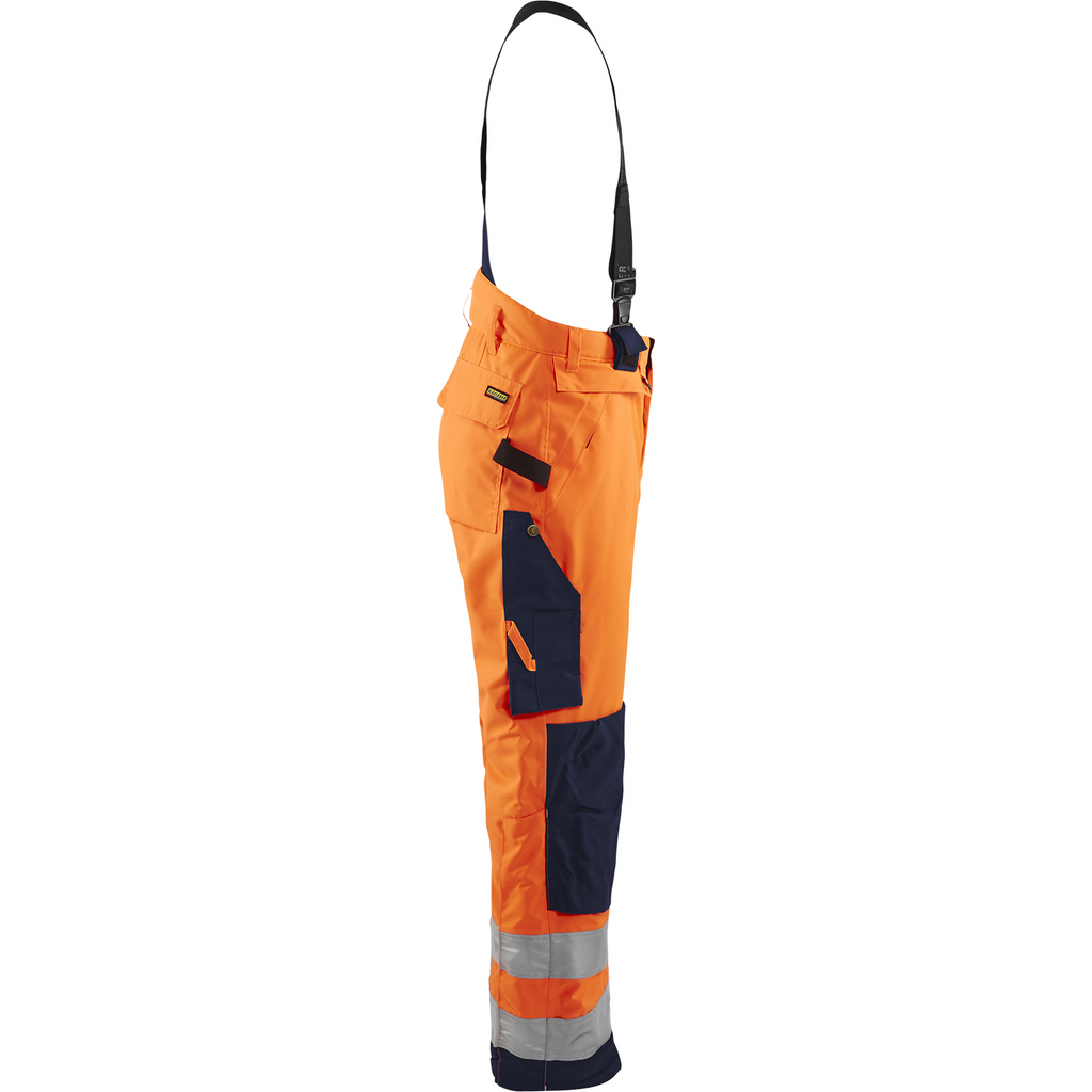 Blaklader High Vis Winter Bib and Brace, Orange/Navy Blue (2)