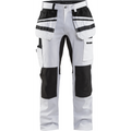 Blaklader Painter Trousers with Stretch Inserts, White/Black