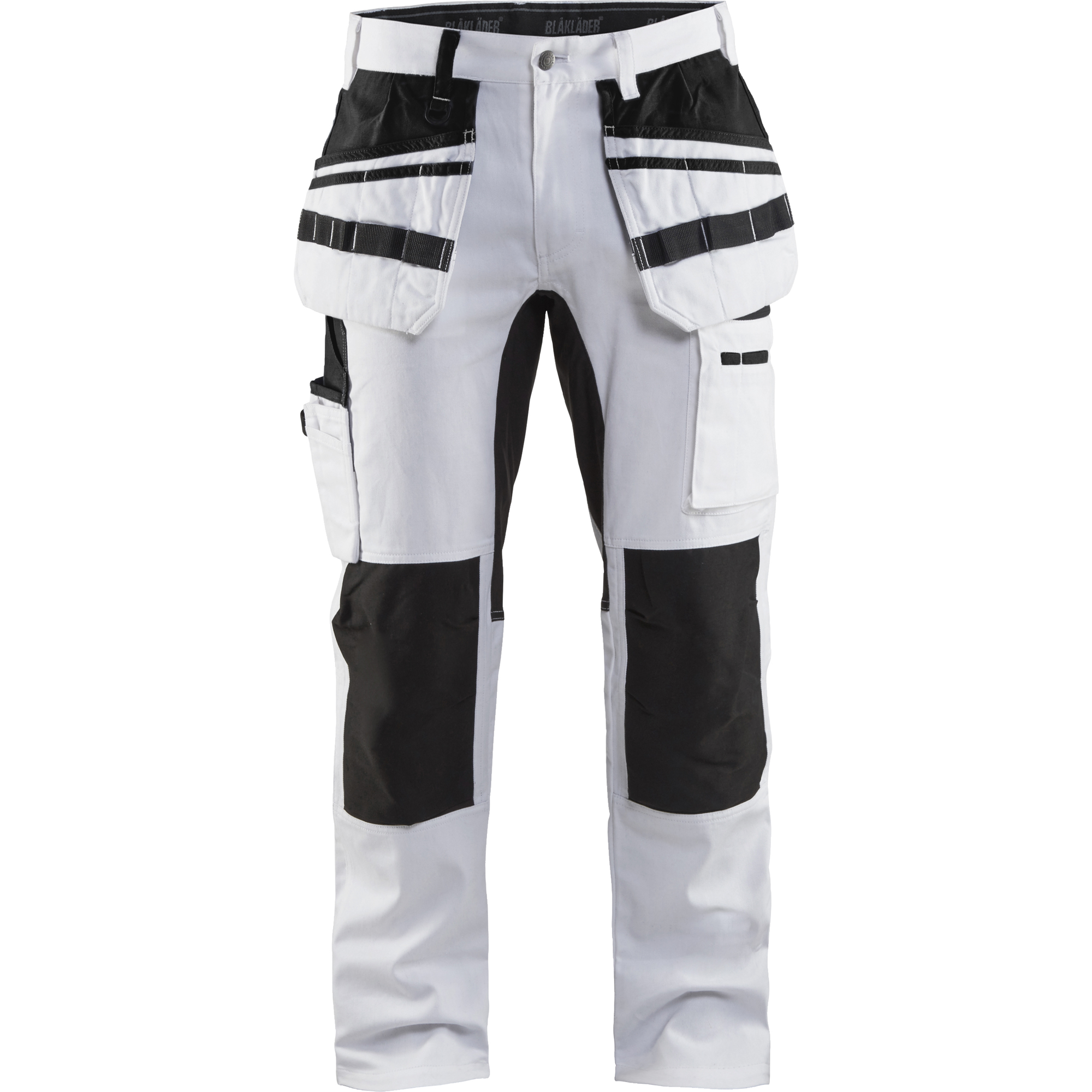 Blaklader Painter Trousers with Stretch Inserts, White/Black