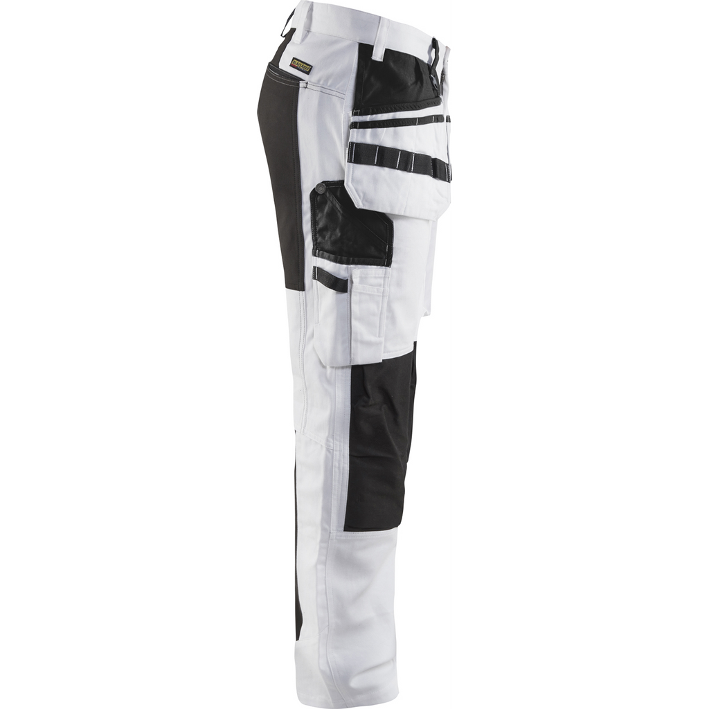 Blaklader Painter Trousers with Stretch Inserts, White/Black (2)