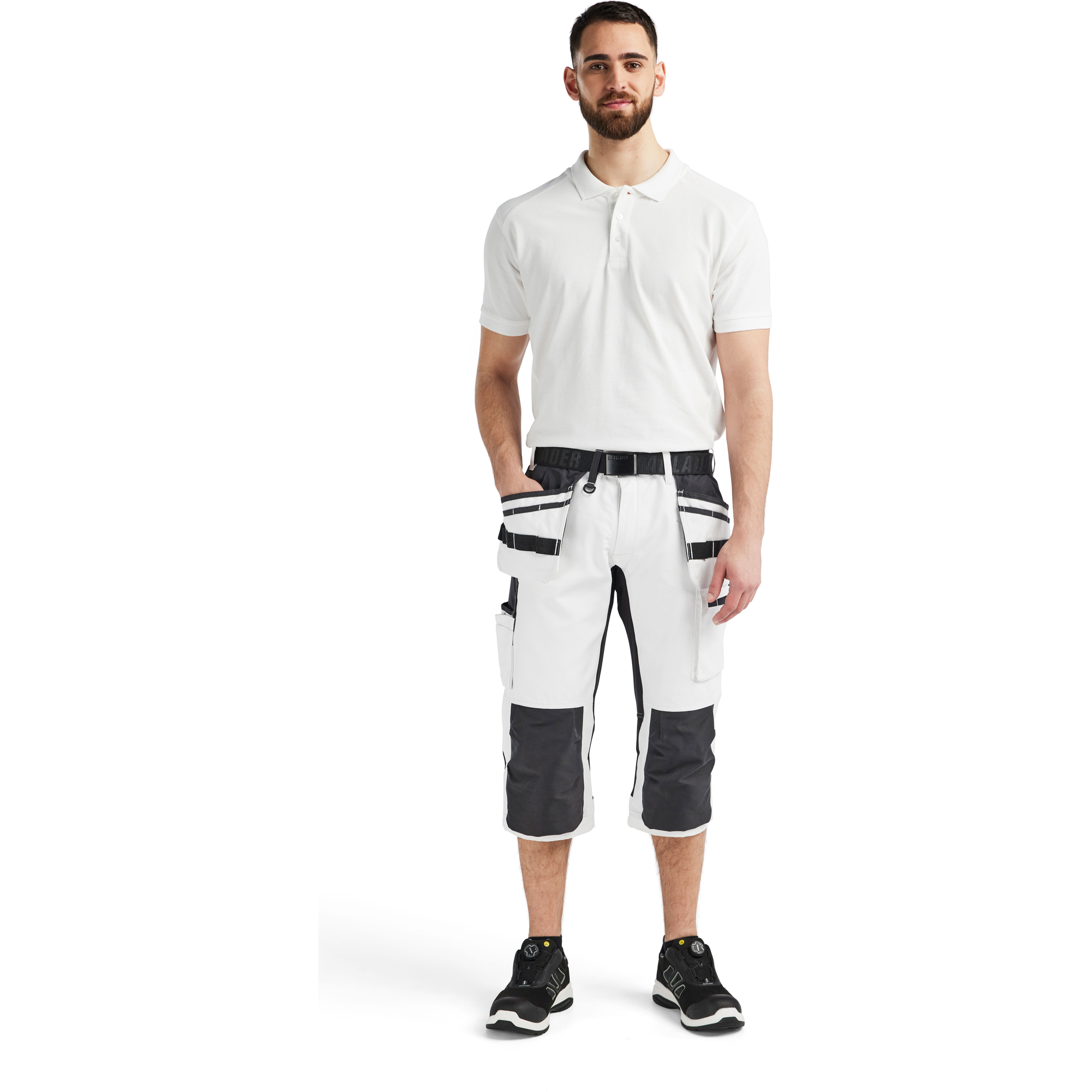 Blaklader Painter Pirate Stretch Shorts, White/Black (5)