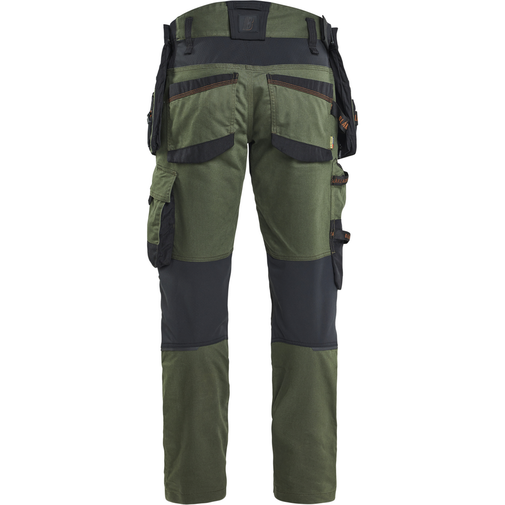 Blaklader STRIKER Stretch Craftsman Work Trousers, Forest Green/Rust (4)