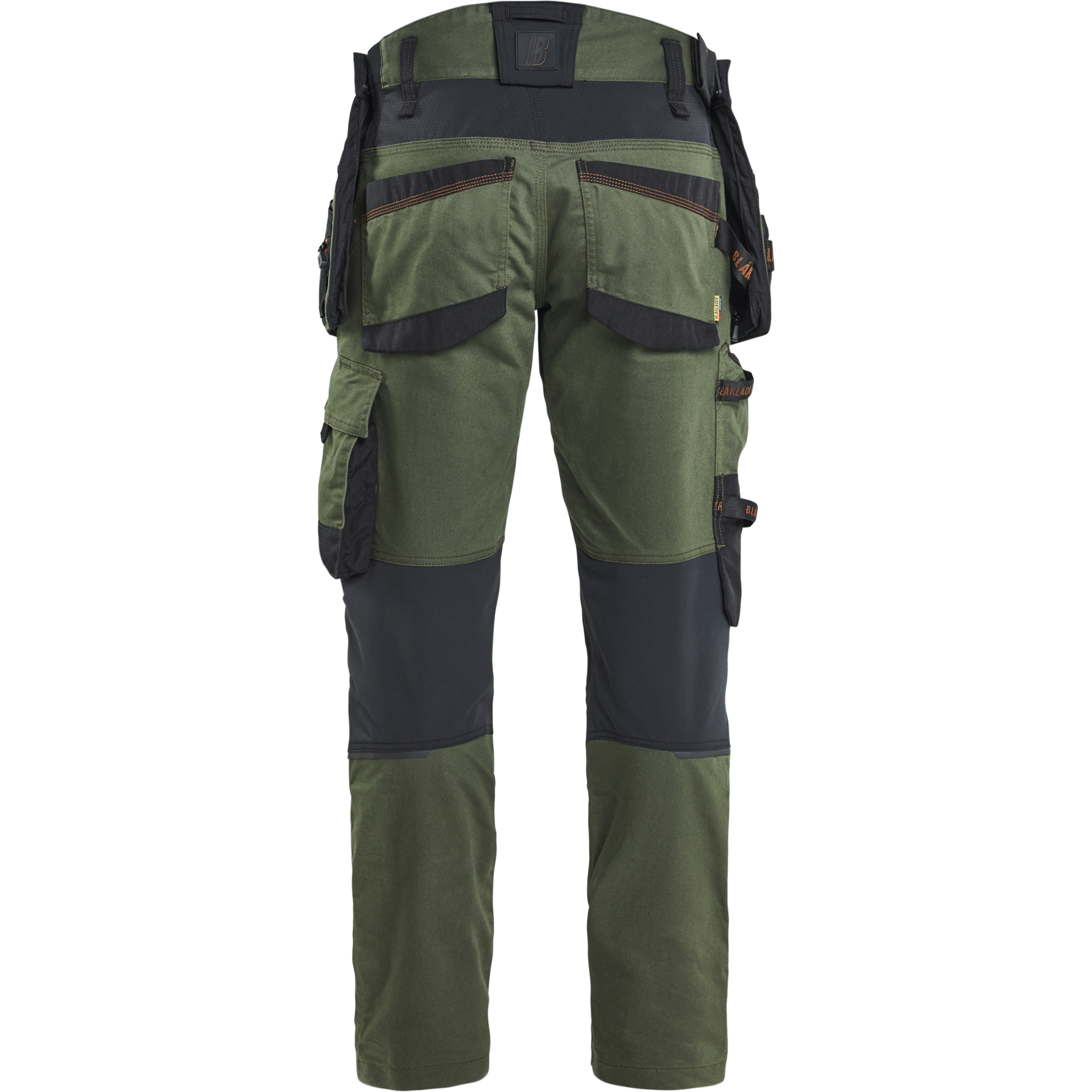 Blaklader STRIKER Stretch Craftsman Work Trousers, Forest Green/Rust (4)