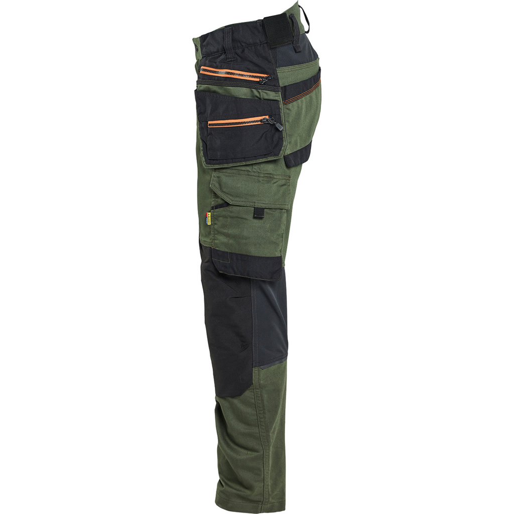 Blaklader STRIKER Stretch Craftsman Work Trousers, Forest Green/Rust (3)